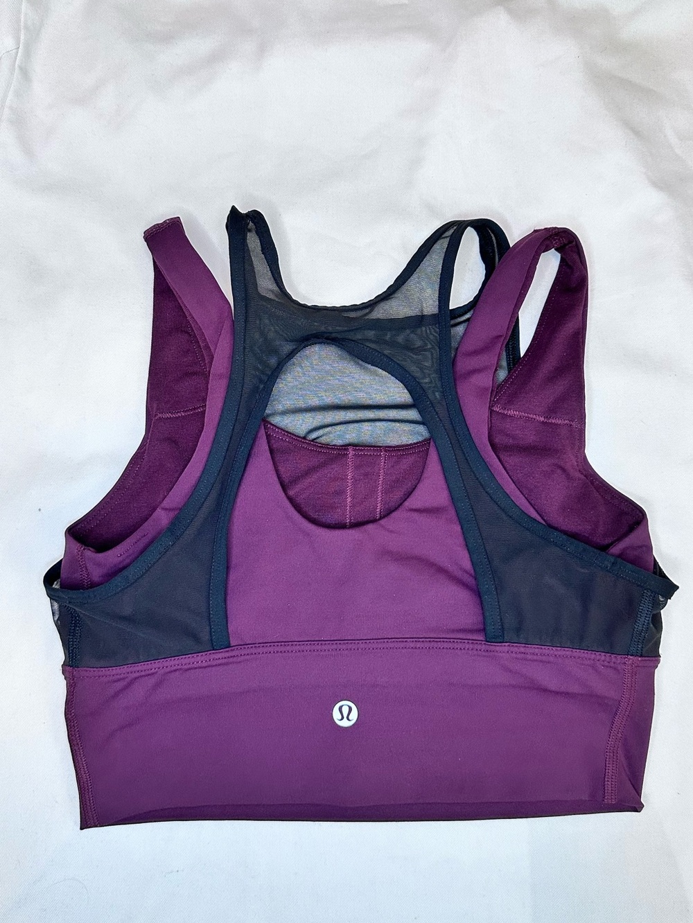 Lululemon Double Tap Bra II
Size 4 Burgundy/Plum with Dark Charcoal Mesh